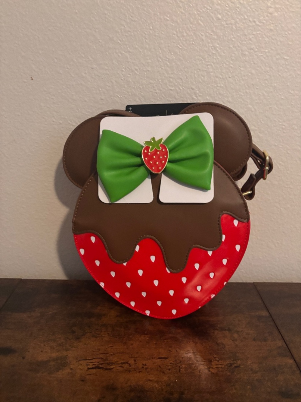 Loungefly Disney Minnie Mouse Chocolate Dipped Strawberry Ears Scented Crossbody